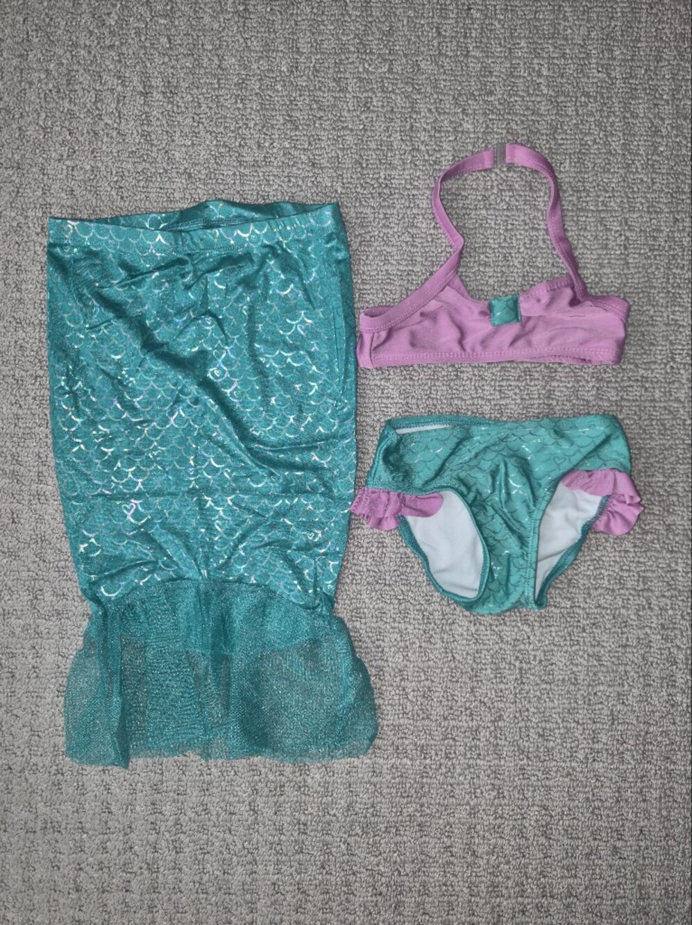 Cat & Jack Teal and Pink Girls Mermaid Swim Set